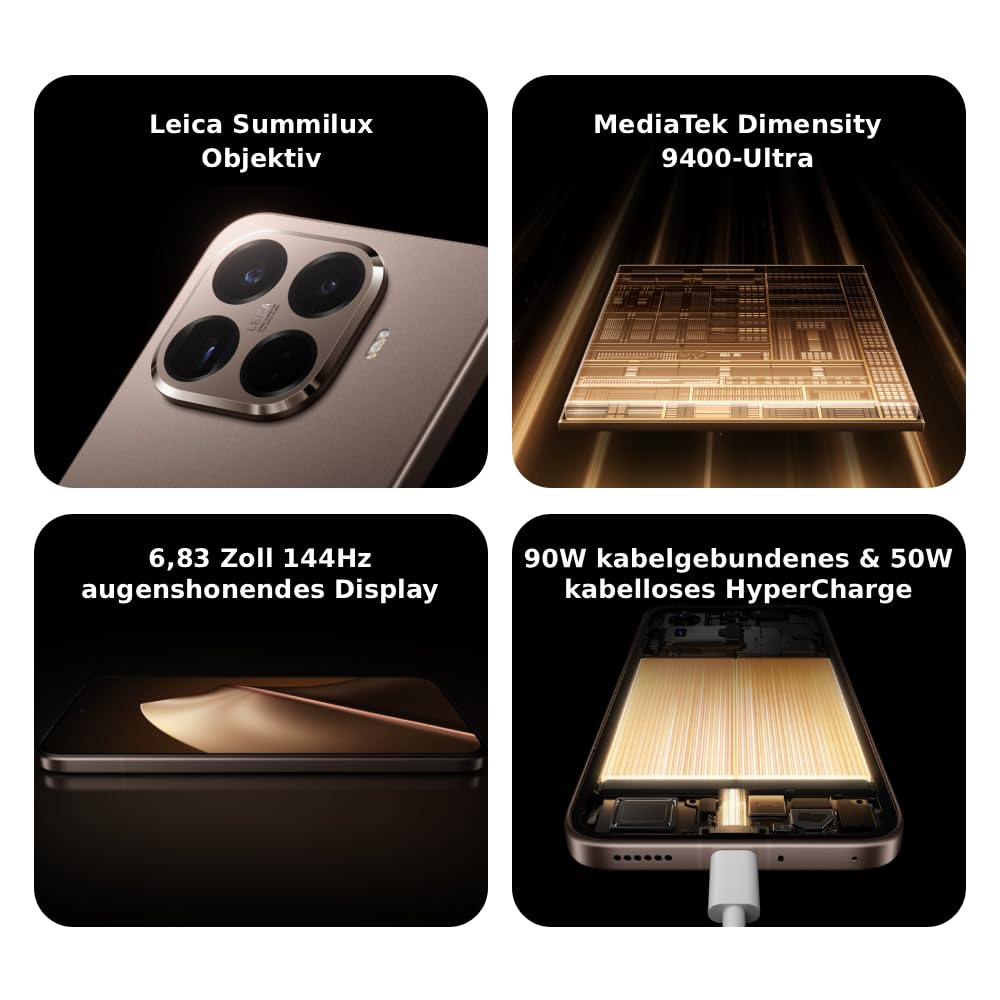 XIAOMI 15T Pro 12+512GB, Unlocked, 6,83" 144Hz, Dimensity 9400+, 50MP Leica 5X Teleobjektiv, 5500mAh, Titan, 2J Garantie