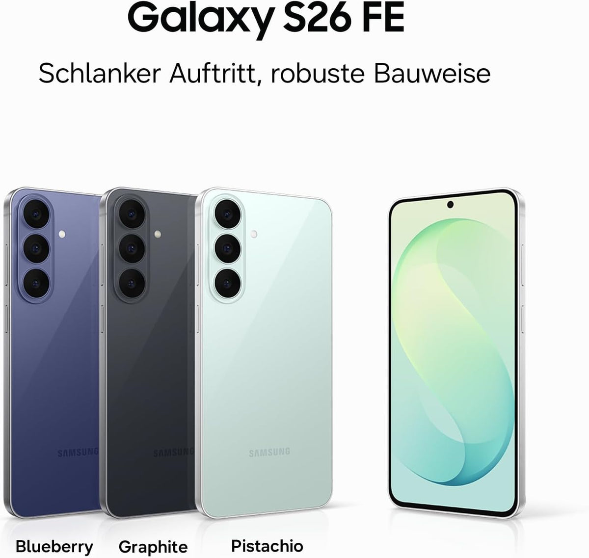 Samsung Galaxy S26 FE AI Smartphone mit Galaxy AI, Pistachio, 128 GB