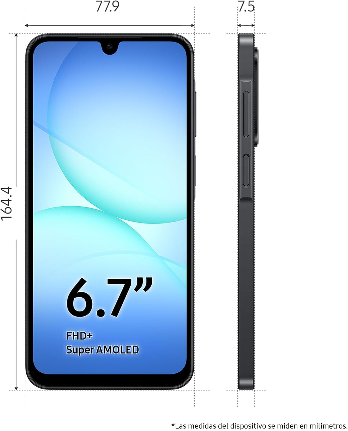 Samsung Galaxy A17 5G in Schwarz – Produktansicht 3