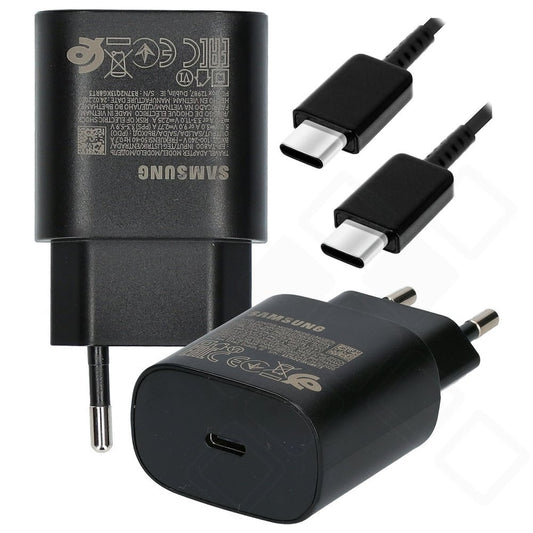 Samsung 25W USB-C Schnellladegerät EP-TA800 + USB-C Kabel 1m – Schwarz