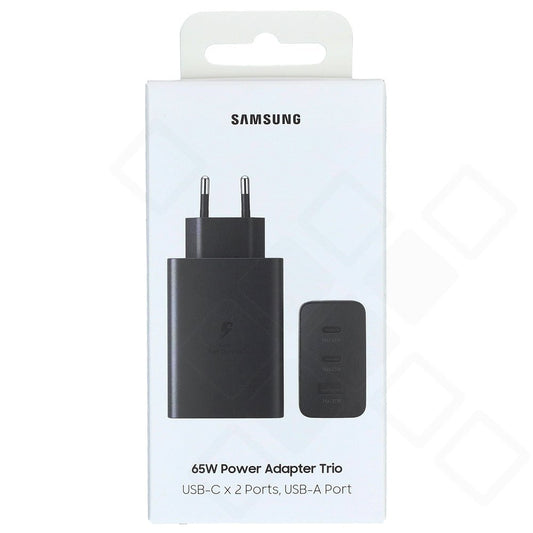 Samsung Power Adapter Trio EP-T6530NBEGEU 65W – 2x USB-C & USB-A – Schwarz