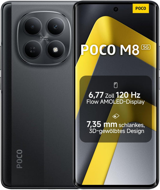 XIAOMI Poco M8 5G Smartphone, 8+256GB, 50MP Kamera, Schwarz