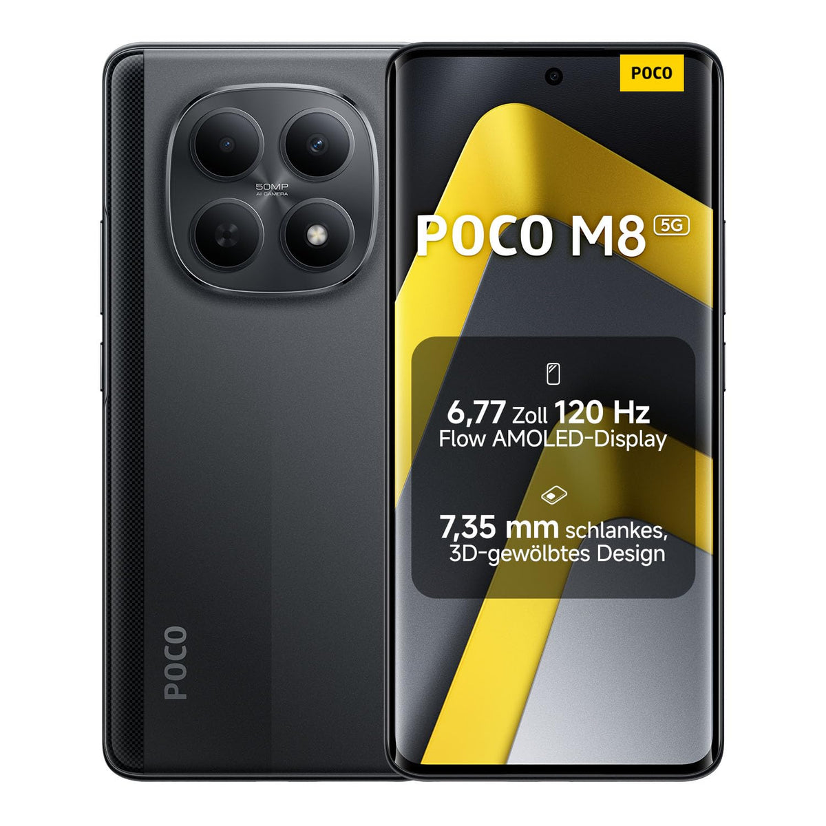 XIAOMI Poco M8 5G Smartphone, 8+256GB, 50MP Kamera, Schwarz