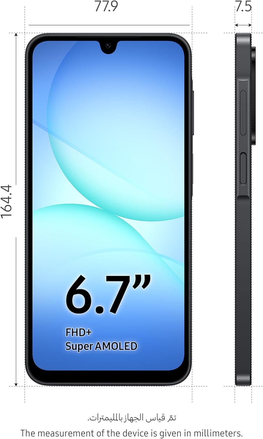 Samsung Galaxy A17 LTE, Dual-SIM, 128GB erweiterbar auf 2TB, Smartphone, Android 14, 4GB RAM, Exynos, 6,7-Zoll AMOLED, 1080x2220, 90Hz (Schwarz)