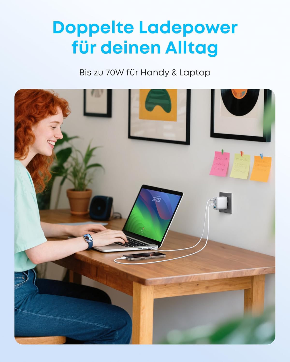Anker Zolo 70W USB C Ladegerät, 4-Port-Netzteil mit ultraschnellen 70W