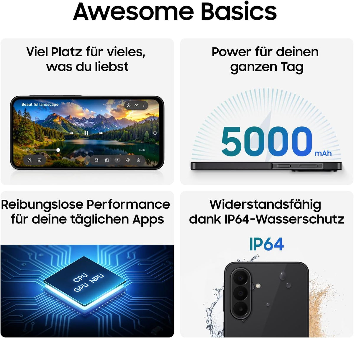 Samsung Galaxy A27 5G Smartphone mit KI-Funktionen, Handy, Blue, 128 GB
