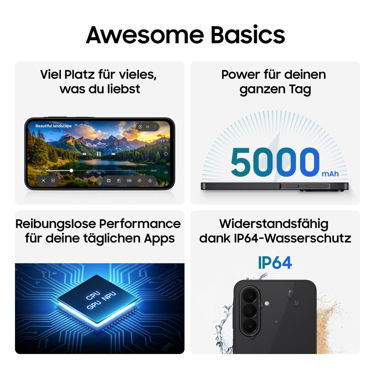 Samsung Galaxy A27 5G Smartphone mit KI-Funktionen, Handy, Blue, 128 GB