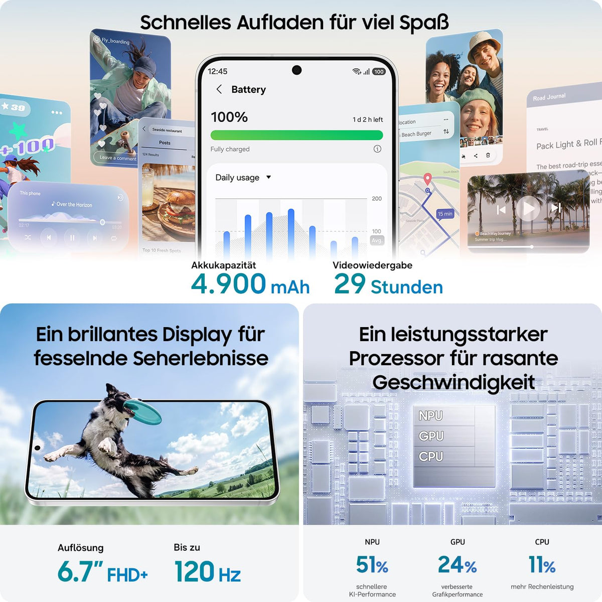 Samsung Galaxy S26 FE AI Smartphone mit Galaxy AI, Pistachio, 128 GB