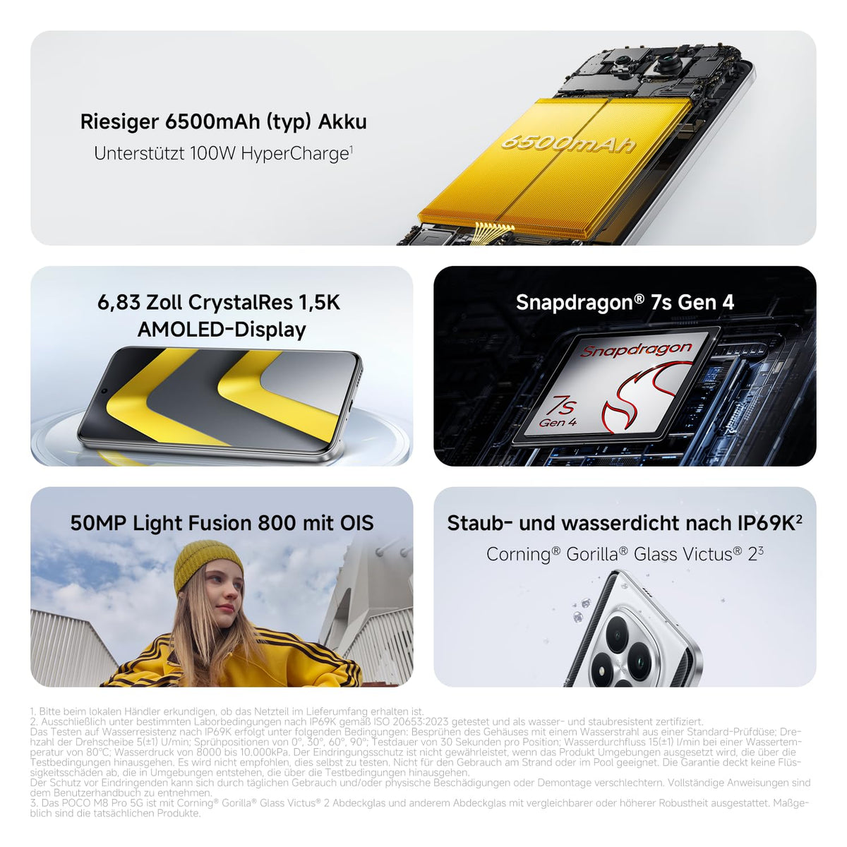 XIAOMI Poco M8 5G Smartphone, 8+256GB, 50MP Kamera, Schwarz
