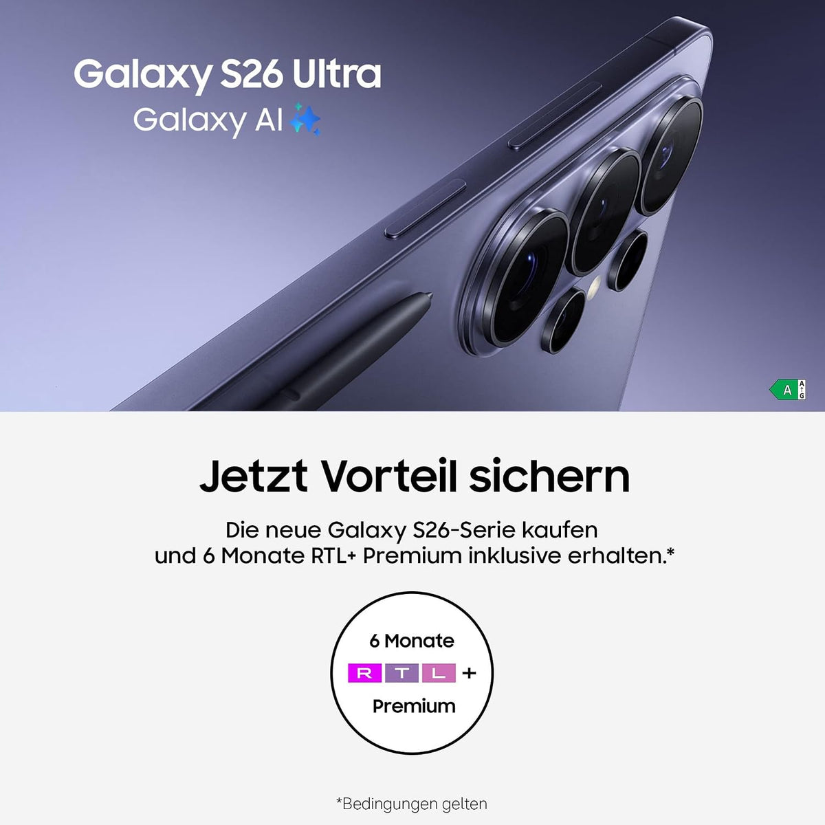 Samsung Galaxy S26 Ultra AI Smartphone mit Galaxy AI, Handy ohne Vertrag, Android, Privacy Display, 12 GB RAM, 512 GB Speicher, 200 MP, Sky Blue, 3 Jahre Herstellergarantie [Exklusiv auf Amazon]
