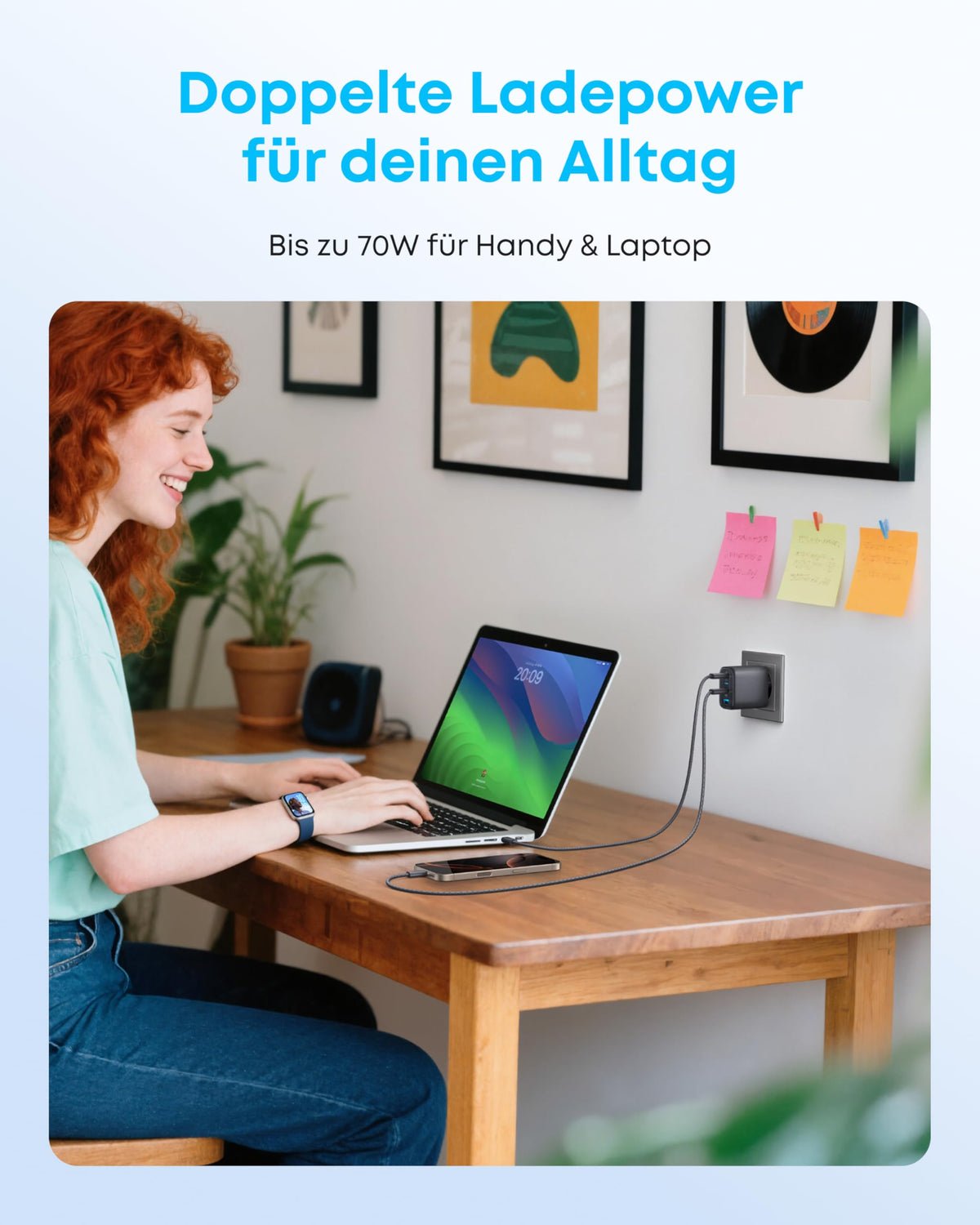 Anker Zolo 70W USB C Ladegerät, 4-Port-Netzteil mit ultraschnellen 70W