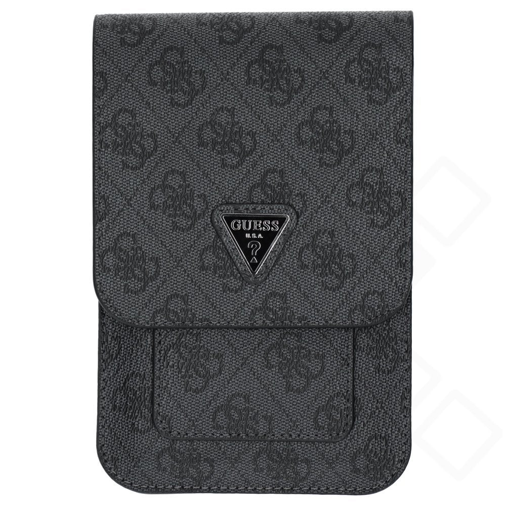 Guess PU 4G Triangle Logo Phone Bag für Smartphones – Schwarz