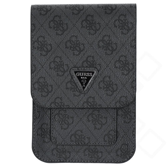 Guess 4G Triangle Logo Phone Bag | PU-Leder Umhängetasche Schwarz & Braun