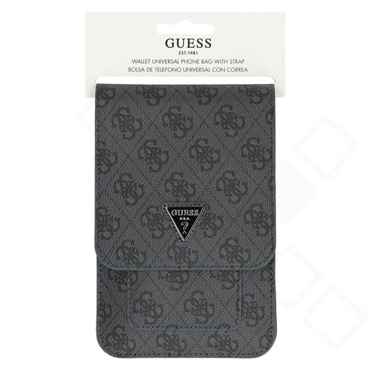Guess PU 4G Triangle Logo Phone Bag – Schwarz