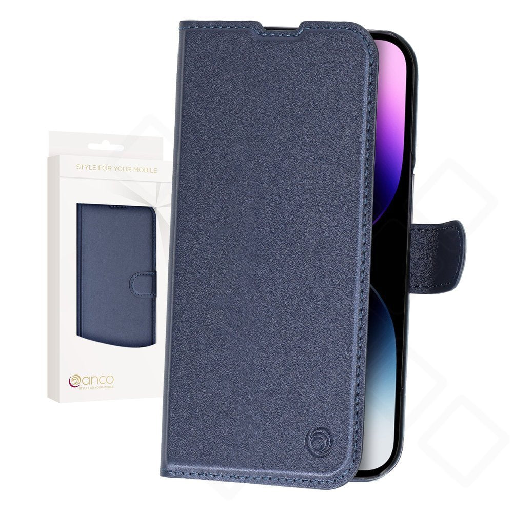 anco Basic Bookcase für iPhone 14 Pro Max – PU Leder Hülle mit Kartenfach
