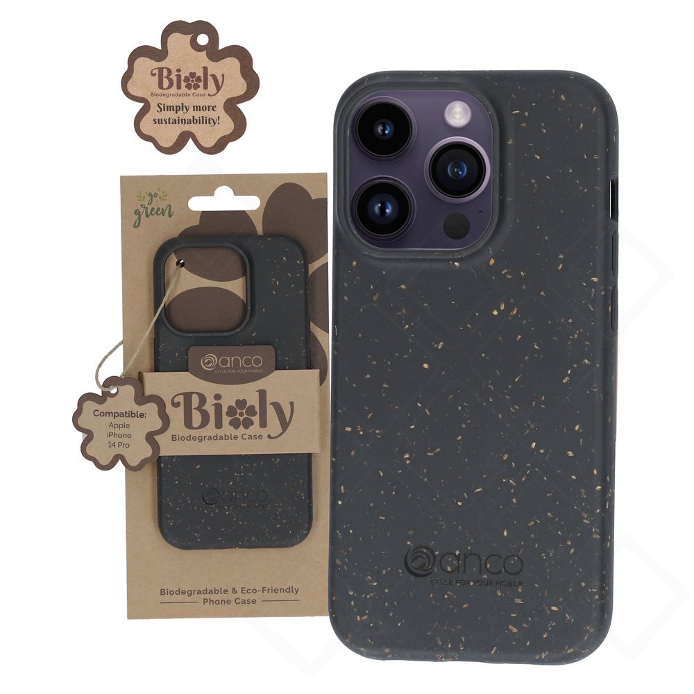 anco Bioly Case für Apple iPhone 14 Pro – Nachhaltig & Schwarz