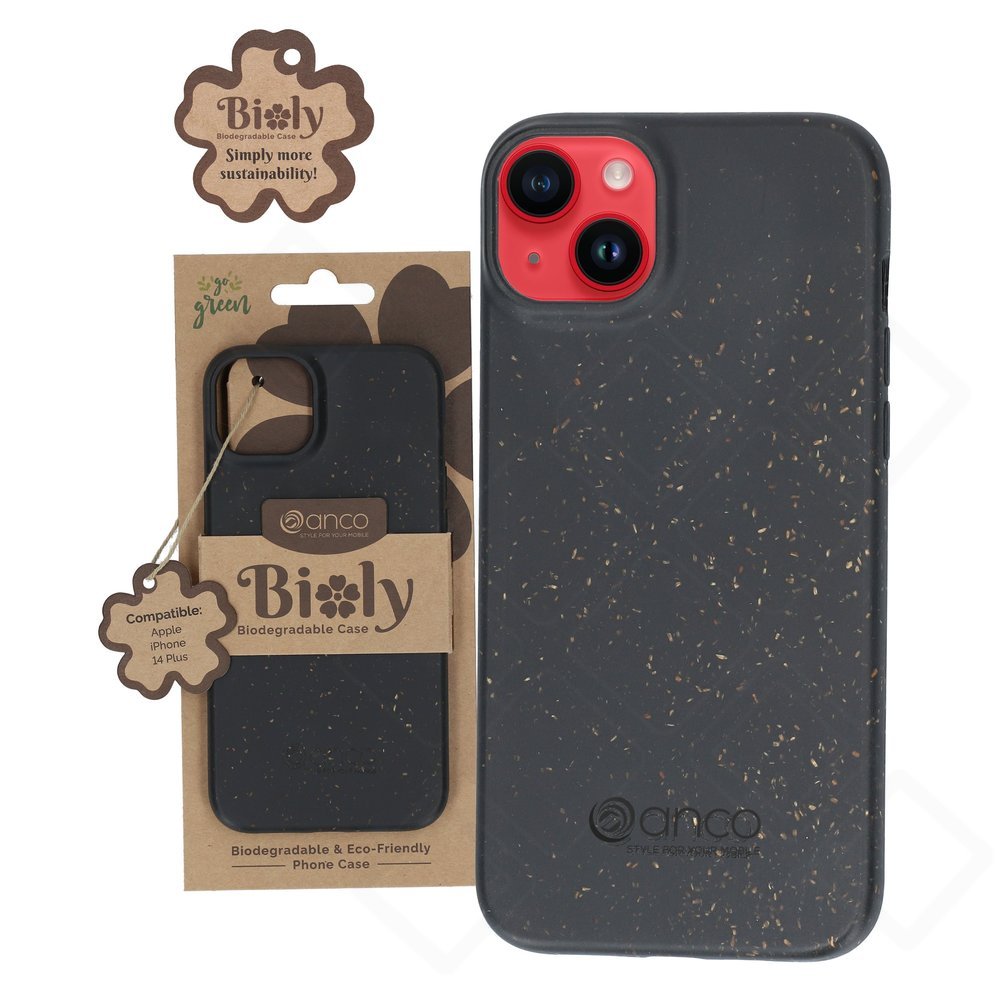 anco Bioly Case für Apple iPhone 14 Plus – Schwarz | 100% Bio & Nachhaltig