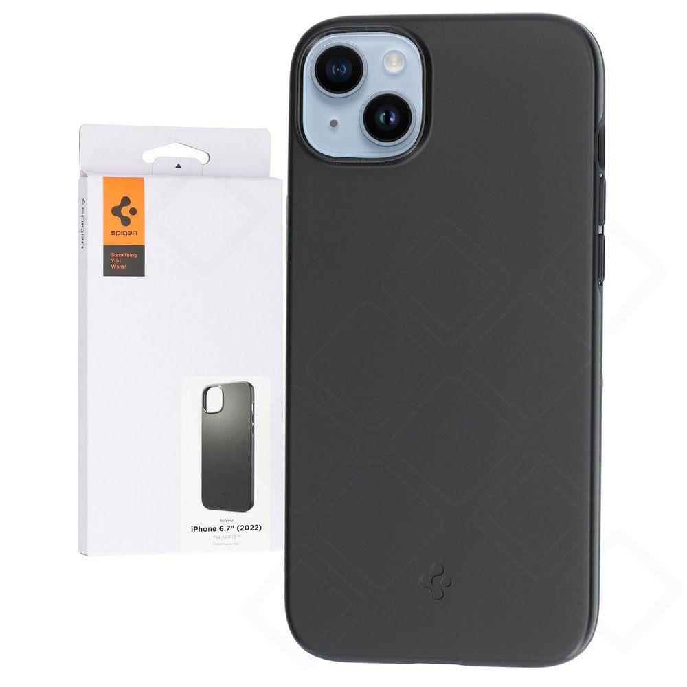 iPhone 14 Plus Hülle Dünn Schwarz – Spigen Thin Fit Case | 1,55 mm