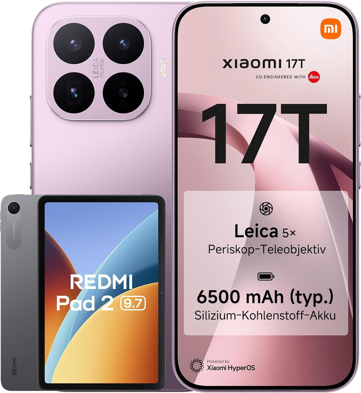 XIAOMI 17T 12+256G Violet Bundle Redmi Pad 2 9.7 4+64GB Gray