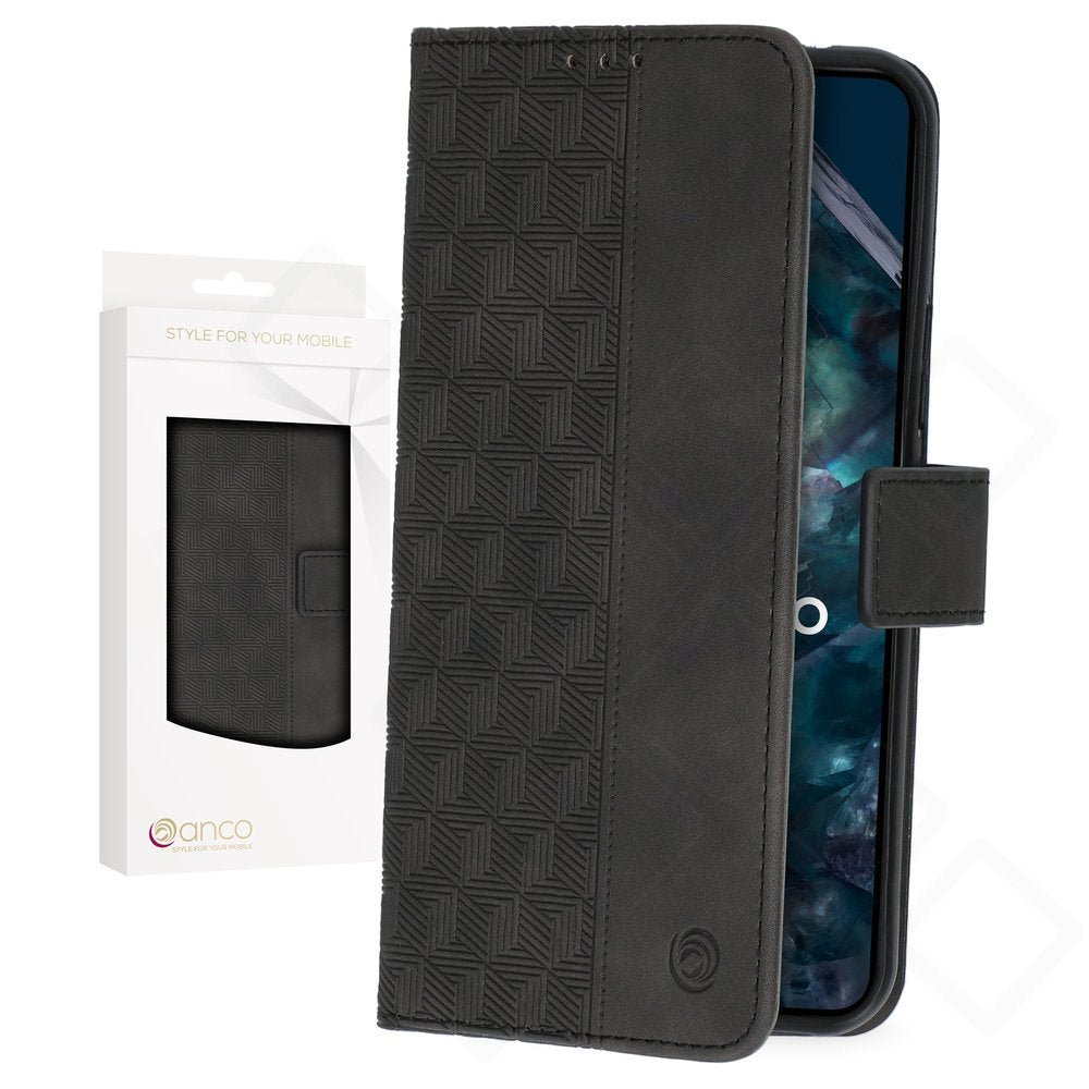 anco Bookcase Geometric für Google Pixel 8 Pro – PU Leder Hülle mit Kartenfach