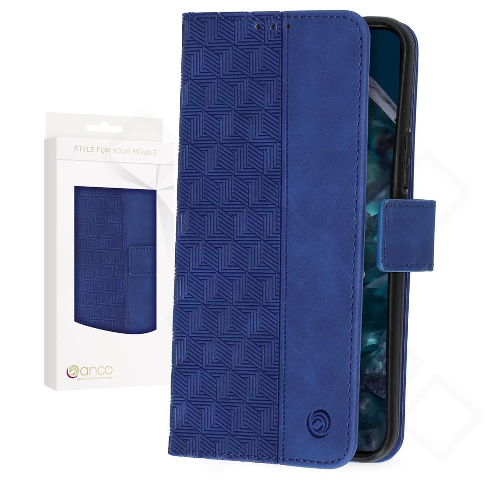 anco Bookcase Geometric für Google Pixel 8 Pro – PU Leder Hülle mit Kartenfach