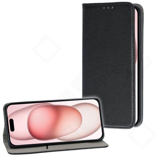 anco Bookcase Basic Magnetic für Apple iPhone 15 - PU Leder mit Kartenfach