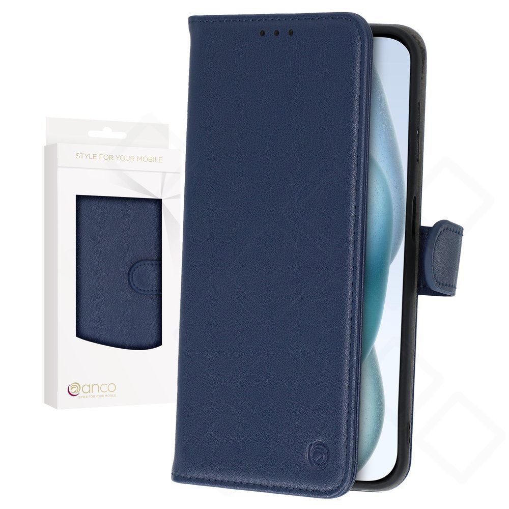 anco Basic Bookcase – iPhone 15 Plus Hülle mit Kartenfach | PU Leder