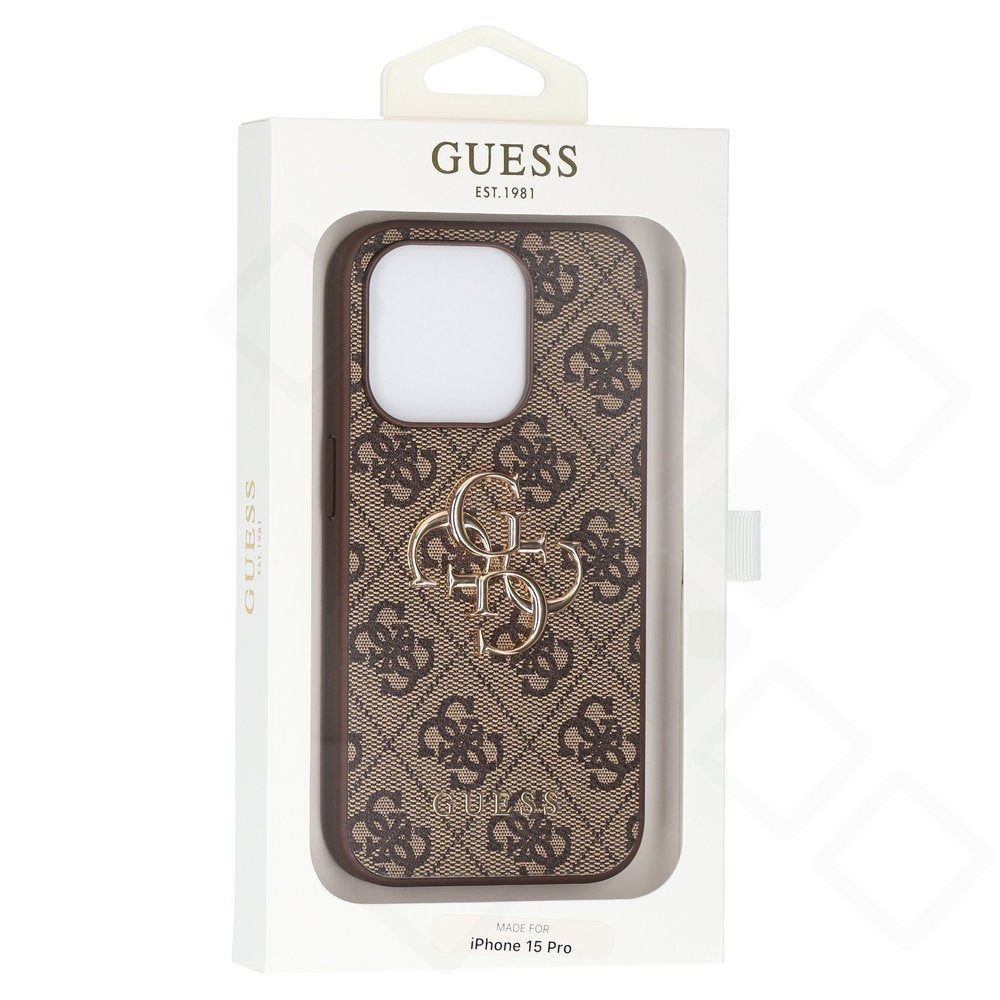 Guess PU 4G Metal Logo Case für Apple iPhone 15 Pro