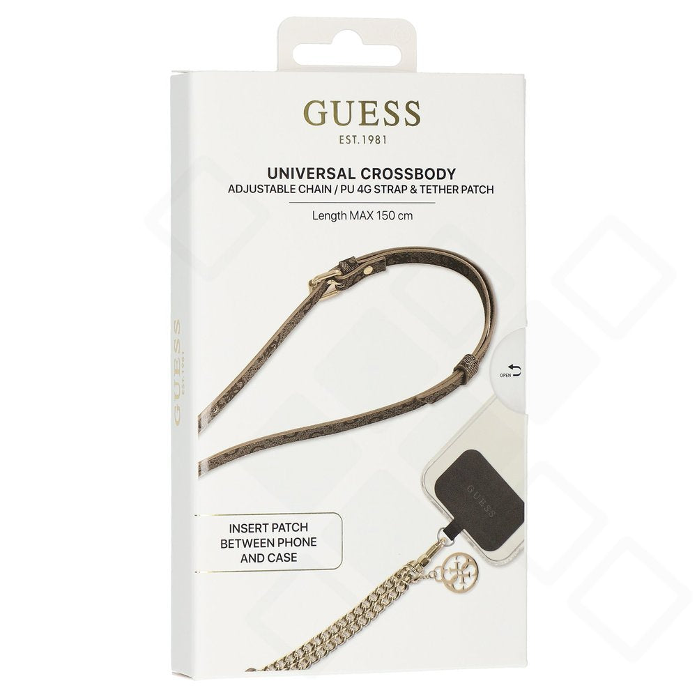 Guess PU 4G Chain Crossbody Strap | Handy Umhängeband Gold & Silber