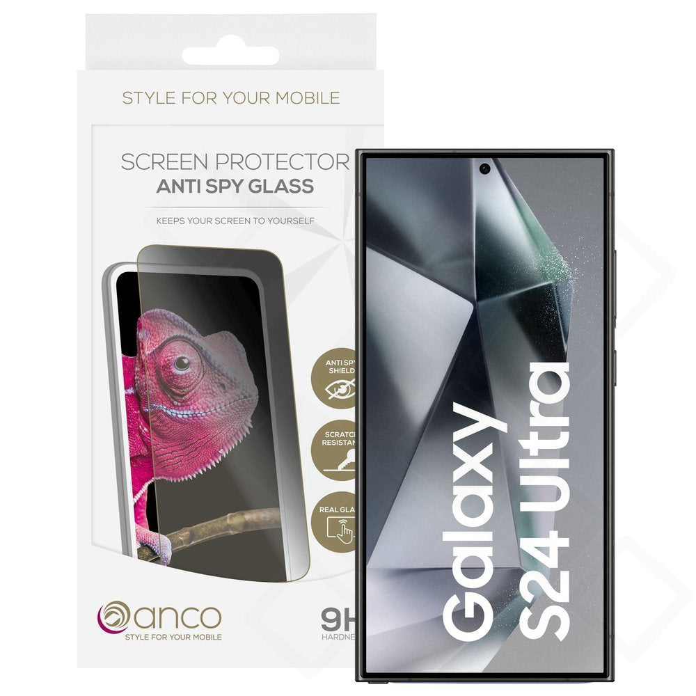 anco Privacy Panzerglas Galaxy S24 Ultra – 9H Anti-Spy Sichtschutz Fullscreen