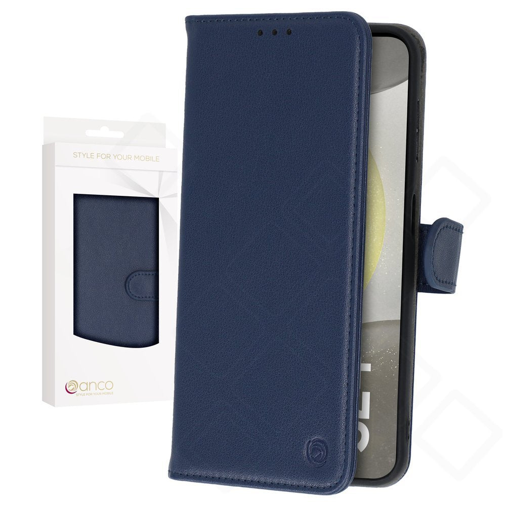 anco Bookcase Hülle für Samsung Galaxy S24 – Blau mit Kartenfach