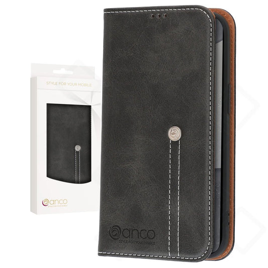 anco Bookcase Phoenix für Samsung Galaxy S24 – PU Leder Hülle Schwarz