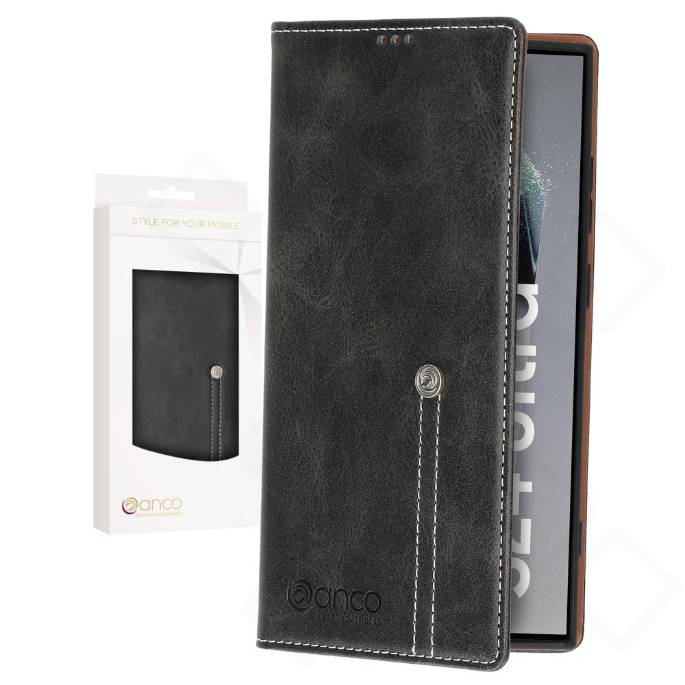 Samsung Galaxy S24 Ultra Lederhülle mit Kartenfach – anco Bookcase Phoenix | Rundumschutz