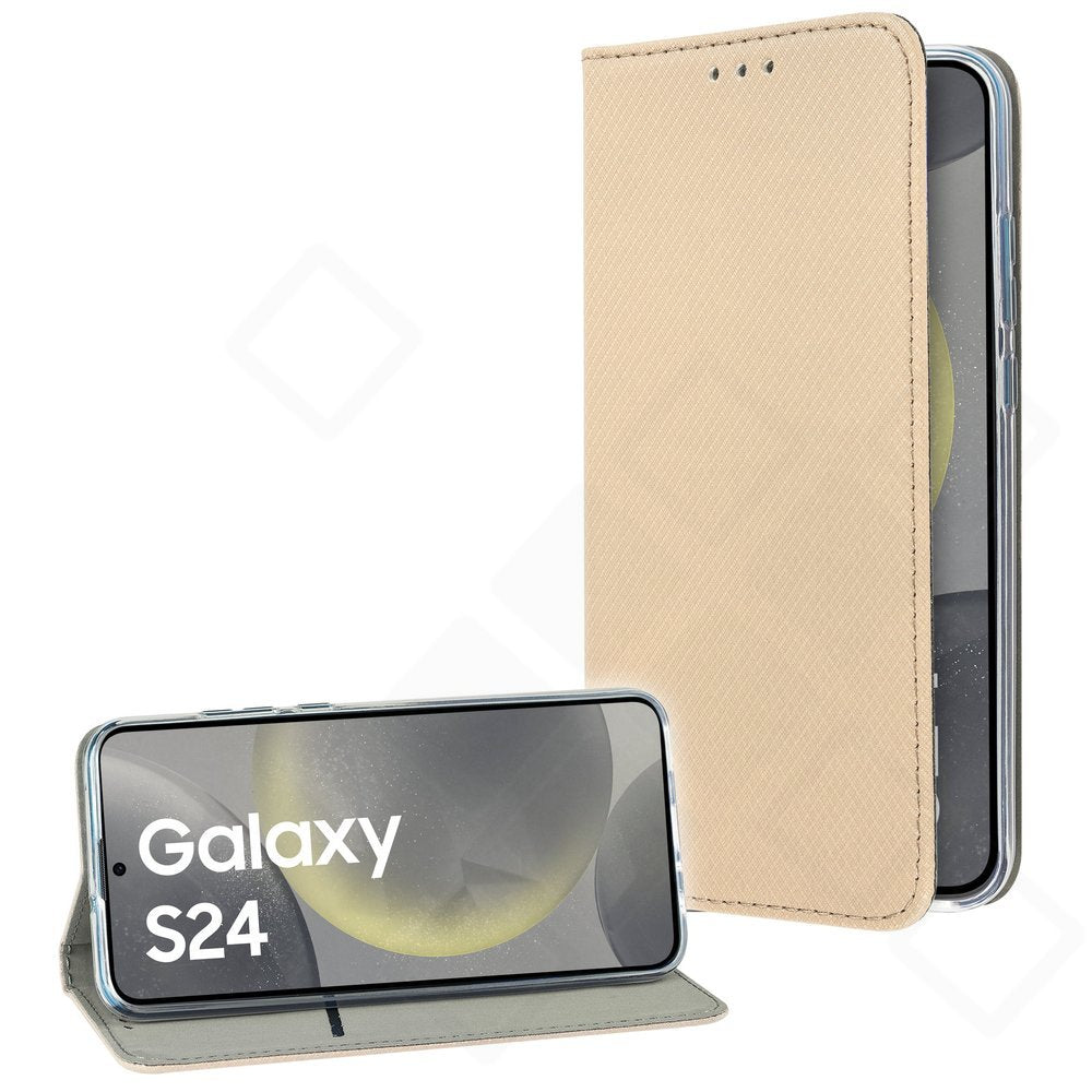Basic Bookcase Magnetic für Samsung Galaxy S24 – PU Leder Hülle mit Kartenfach