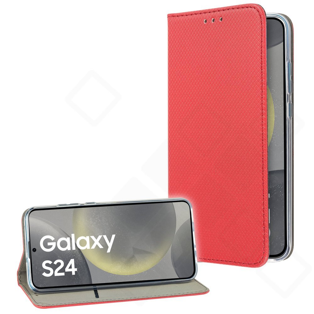 Basic Bookcase Magnetic für Samsung Galaxy S24 – PU Leder Hülle mit Kartenfach