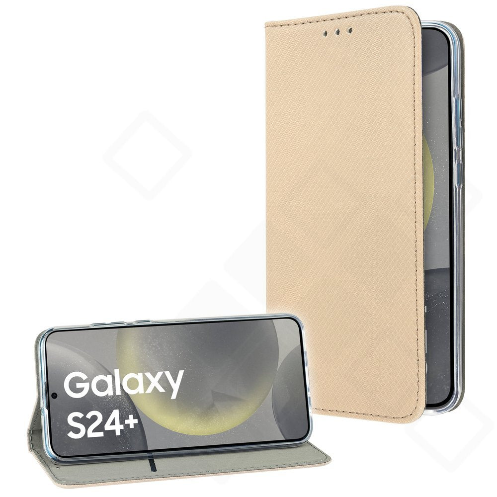 Basic Bookcase Magnetic für Samsung Galaxy S24+ – PU Leder Hülle mit Kartenfach