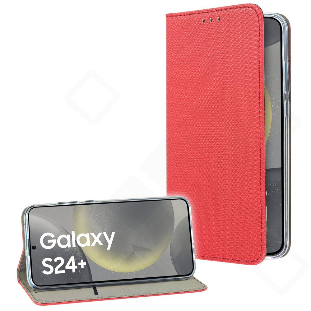 Basic Bookcase Magnetic für Samsung Galaxy S24+ – PU Leder Hülle mit Kartenfach