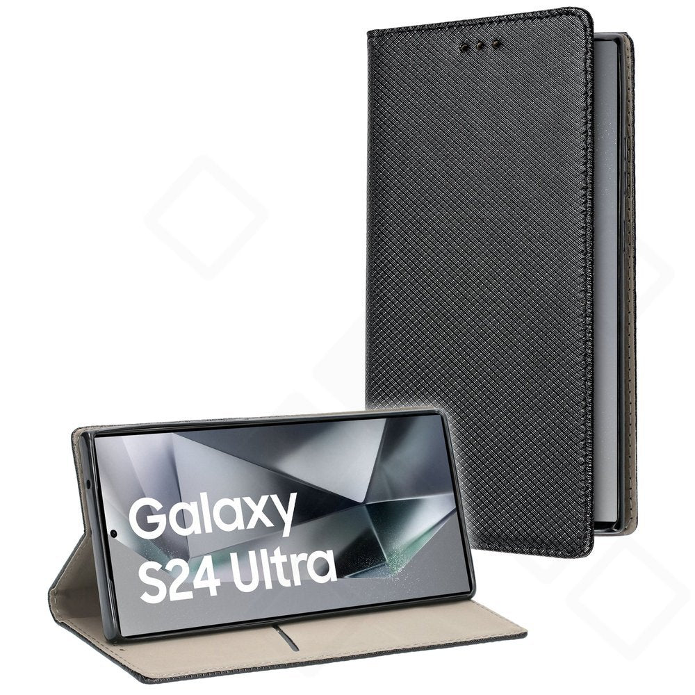 Basic Magnetic Bookcase für Samsung Galaxy S24 Ultra – PU Leder Hülle mit Kartenfach