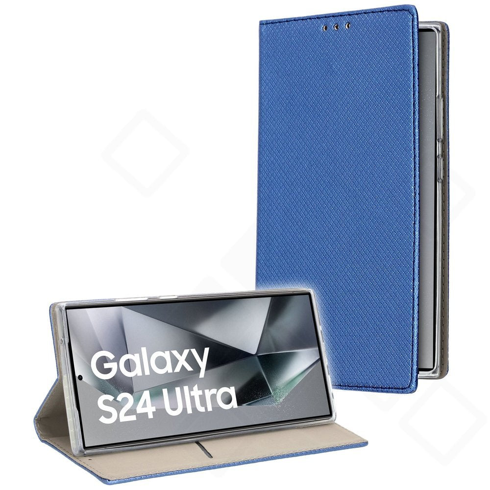 Basic Magnetic Bookcase für Samsung Galaxy S24 Ultra – PU Leder Hülle mit Kartenfach