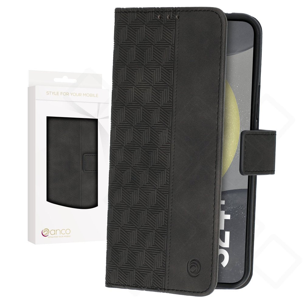 anco Bookcase Geometric für Samsung Galaxy S24+ – PU Leder Hülle mit Kartenfach