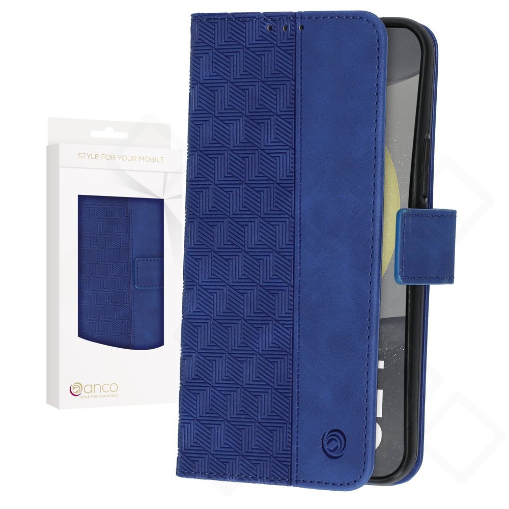 anco Bookcase Geometric für Samsung Galaxy S24+ – PU Leder Hülle mit Kartenfach