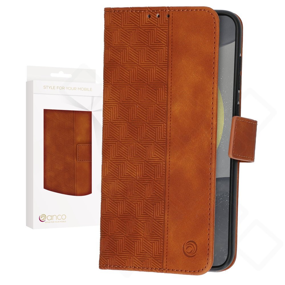 anco Bookcase Geometric für Samsung Galaxy S24+ – PU Leder Hülle mit Kartenfach