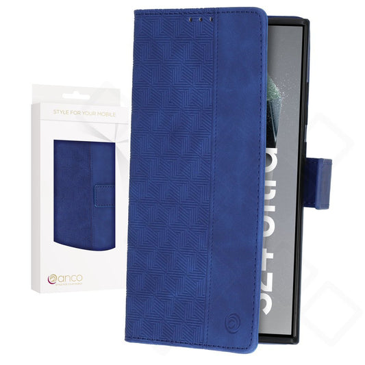 anco Bookcase Geometric für Samsung Galaxy S24 Ultra – PU Leder Hülle mit Kartenfach