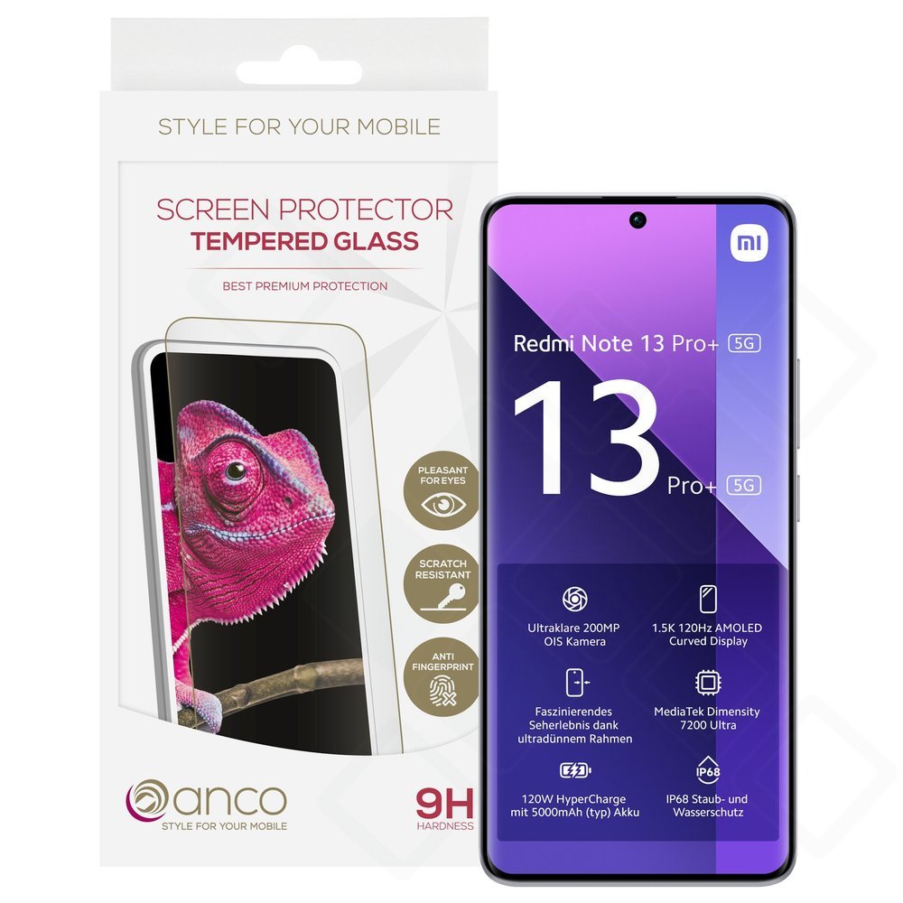 Xiaomi Redmi Note 13 Pro+ 5G Panzerglas – anco 9H Fullscreen