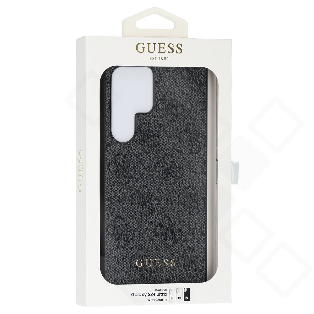 Samsung Galaxy S24 Ultra Hülle | Guess 4G Charms Saffiano Case Schwarz