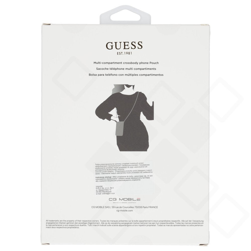 Guess PU Quilted 4G Metal Logo Wallet – Premium Umhängetasche mit Reißverschluss für Smartphone
