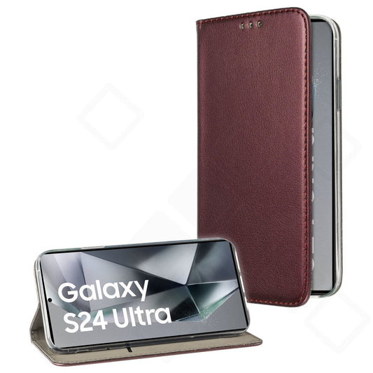 Basic Magnetic Bookcase für Samsung Galaxy S24 Ultra – PU Leder Hülle mit Kartenfach