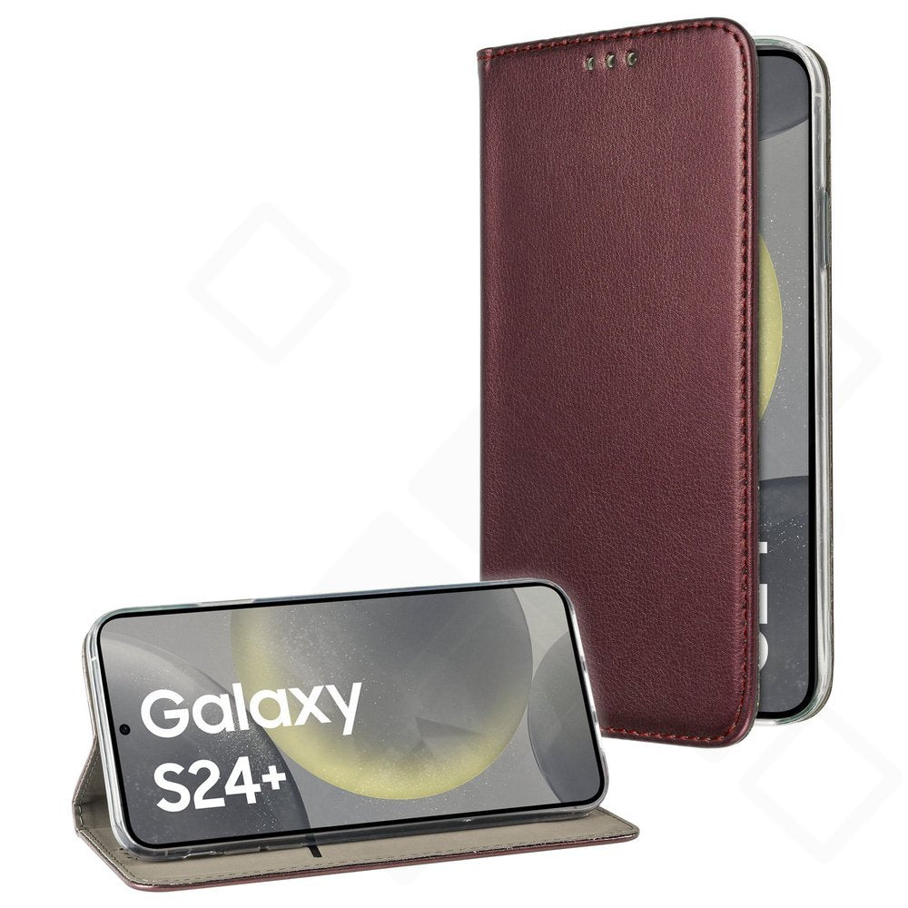 Basic Bookcase Magnetic für Samsung Galaxy S24+ – PU Leder Hülle mit Kartenfach