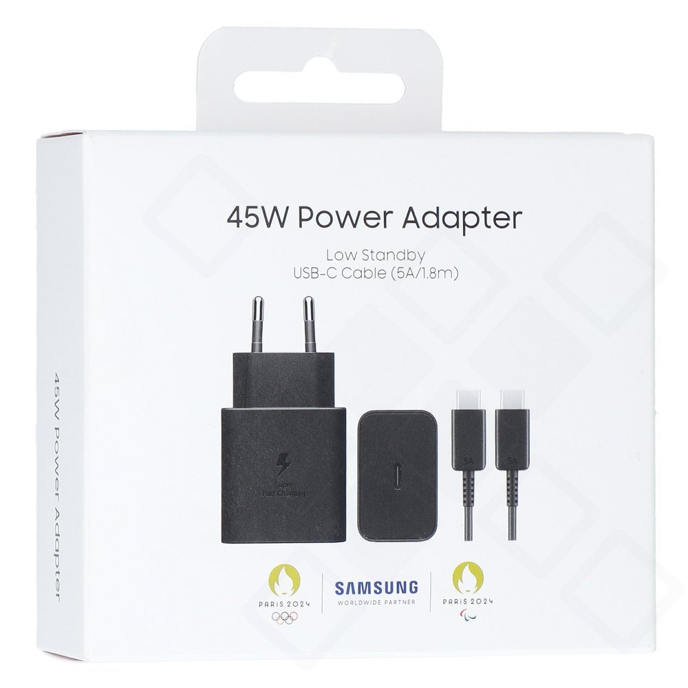 Samsung 45W Schnellladegerät mit USB-C Kabel 1,8m – Super Fast Charging Original