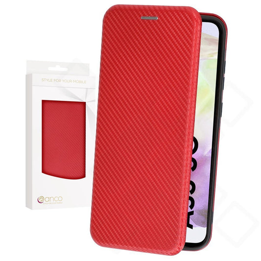 anco Bookcase Carbon Optic für Samsung Galaxy A35 5G – Hülle mit Kartenfach